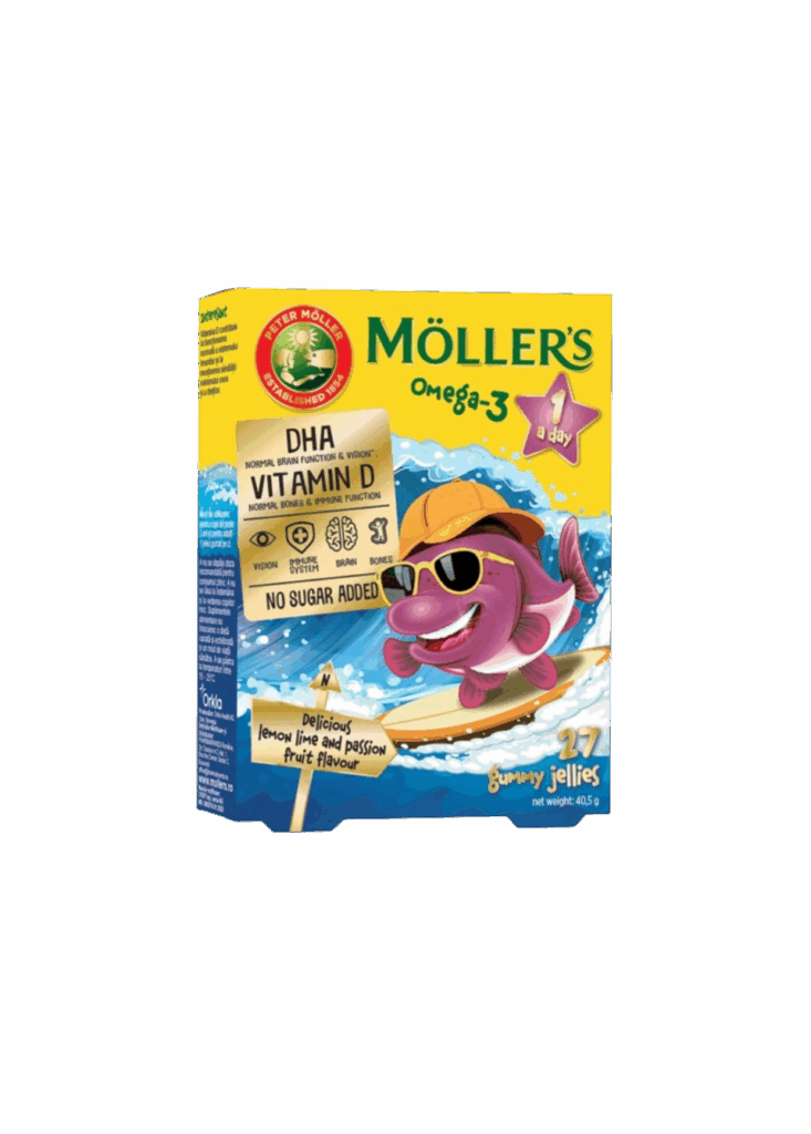 MÖLLER’S Омега-3 желирани рибки с вкус на маракуя